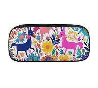 VFMKT Trousse à crayons en cuir étanche - Jolie trousse de voyage pour maquillage - Pour homme et femme - Animaux Otomi mexicains, Style :, Taille unique