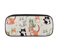 VFMKT Trousse à crayons en cuir imperméable et mignonne - Trousse de maquillage de voyage pour homme et femme - Joli chat de dessin animé, Style :, Taille unique
