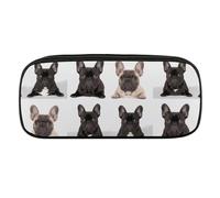 VFMKT Trousse à crayons en cuir imperméable et mignonne - Trousse de voyage pour maquillage - Pour homme et femme - Bouledogue français, Style :, Taille unique