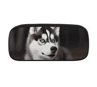 VFMKT Trousse à crayons en cuir imperméable - Jolie trousse de voyage pour cosmétiques et maquillage - Pour homme et femme - Motif chien husky mignon, Style :, Taille unique