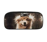 VFMKT Trousse à crayons en cuir imperméable - Jolie trousse de voyage pour cosmétiques et maquillage - Pour homme et femme - Chien animal amusant, Style :, Taille unique