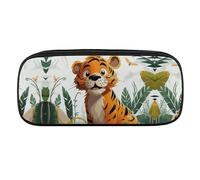 VFMKT Trousse à crayons en cuir imperméable - Jolie trousse de voyage pour cosmétiques et maquillage - Pour homme et femme - Tigre de dessin animé, Style :, Taille unique
