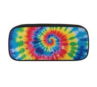 VFMKT Trousse à crayons en cuir imperméable - Jolie trousse de voyage pour cosmétiques et maquillage - Pour homme et femme - Arc-en-ciel tie-dye, Style :, Taille unique