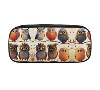 VFMKT Trousse à crayons en cuir imperméable - Jolie trousse de voyage pour maquillage - Pour homme et femme - Motif hiboux et oiseaux, Style :, Taille unique