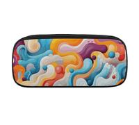 VFMKT Trousse à crayons en cuir imperméable - Jolie trousse de voyage pour maquillage - Pour homme et femme - Motif lignes de dessin animé, Style :, Taille unique
