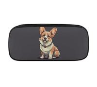 VFMKT Trousse à crayons en cuir imperméable - Jolie trousse de voyage pour maquillage - Pour homme et femme - Illustration de chien Corgi mignon, Style :, Taille unique