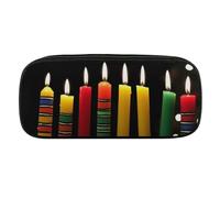 VFMKT Trousse à crayons en cuir imperméable mignonne pour voyage cosmétique trousse de maquillage organisateur pour hommes et femmes, bougies Kwanzaa, Style :, Taille unique
