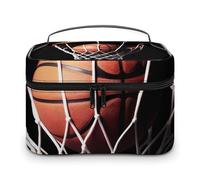 VFMKT Trousse de maquillage de voyage portable avec fermeture éclair pour femme - 25 x 18 x 15 cm, Basketball, 25x18x15cm