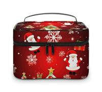 VFMKT Trousse de maquillage de voyage portable avec fermeture éclair pour femme - 25 x 18 x 15 cm, Merry Christmas, 25x18x15cm