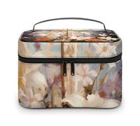 VFMKT Trousse de maquillage de voyage portable avec fermeture éclair pour femme, Art de la croix de Pâques, 25x18x15cm