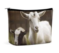 VFMKT Trousse de maquillage étanche pour femme - Jolie pochette de maquillage en forme de chèvre avec fermeture éclair - Trousse de toilette de voyage pour femme - Style - Taille unique, Style :,