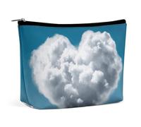 VFMKT Trousse de maquillage imperméable pour femme avec motif nuages blancs comme un cœur - Trousse de toilette de voyage avec fermeture éclair - Style unique, Style :, Taille unique
