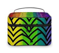 VFMKT Trousse de maquillage portable à motif arc-en-ciel Gay Pride avec fermeture éclair pour femme - Motif arc-en-ciel Gay Pride - 25 x 18 x 15 cm, Motif arc-en-ciel Gay Pride, 25x18x15cm