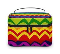 VFMKT Trousse de maquillage portable à motif arc-en-ciel Gay Pride avec fermeture éclair pour femme - Motif arc-en-ciel Gay Pride - 25 x 18 x 15 cm, Motif arc-en-ciel Gay Pride, 25x18x15cm