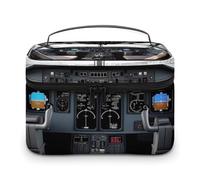 VFMKT Trousse de maquillage portable avec fermeture éclair pour cockpit d'avion - 25 x 18 x 15 cm, Cockpit d'avion, 25x18x15cm