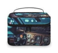 VFMKT Trousse de maquillage portable avec fermeture éclair pour femme, 25 x 18 x 15 cm, Avion., 25x18x15cm