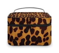 VFMKT Trousse de maquillage portable avec fermeture éclair pour femme Motif léopard guépard 25 x 18 x 15 cm, Léopard guépard cool, 25x18x15cm