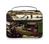 VFMKT Trousse de maquillage portable avec fermeture éclair pour femme - Motif tracteur ancien - 25 x 18 x 15 cm, Old Tractor Photo Farm, 25x18x15cm
