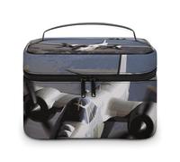 VFMKT Trousse de maquillage portable de voyage avec fermeture éclair pour femme - 25 x 18 x 15 cm, Avion de l'armée américaine, 25x18x15cm