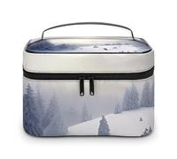 VFMKT Trousse de maquillage portable de voyage avec fermeture éclair pour femme - 25 x 18 x 15 cm, Ski d'hiver, 25x18x15cm