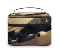 VFMKT Trousse de maquillage portable de voyage avec fermeture éclair pour femme, motif avion de guerre, 25 x 18 x 15 cm, Avion de guerre, 25x18x15cm
