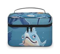 VFMKT Trousse de maquillage portable de voyage avec fermeture éclair pour femme Motif poisson océan, Poisson de mer, 25x18x15cm