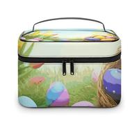 VFMKT Trousse de maquillage portable de voyage avec fermeture éclair pour femme, Pâques d'avril, 25x18x15cm