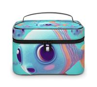 VFMKT Trousse de maquillage portable en forme de poisson mignon avec fermeture éclair pour femme - Poisson mignon - 25 x 18 x 15 cm, Joli poisson., 25x18x15cm