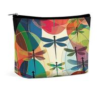 VFMKT Trousse de maquillage pour femme - Étanche - Différentes libellules colorées - Avec fermeture éclair - Trousse de toilette de voyage - Style - Taille unique, Style :, Taille unique