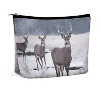 VFMKT Trousse de maquillage pour femme - Étanche - Motif cerf sur la nature sauvage - Avec fermeture éclair - Trousse de toilette de voyage pour femme - Style unique, Style :, Taille unique