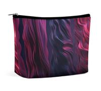 VFMKT Trousse de maquillage pour femme - Étanche - Rayures violettes ondulées - Avec fermeture éclair - Trousse de toilette de voyage pour femme - Style unique, Style :, Taille unique