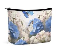 VFMKT Trousse de maquillage pour femme pour sac à main étanche hortensias, marguerites, papillons, pochette de maquillage avec fermeture éclair, trousse de toilette de voyage pour femmes, style,