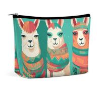VFMKT Trousse de maquillage pour femme pour sac à main - Étanche - Trois jolies pochettes de maquillage en alpagas avec fermeture éclair - Trousse de toilette de voyage pour femme - Style - Taille