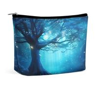 VFMKT Trousse de maquillage pour femme pour sac à main étanche, trousse de maquillage mystique fantaisie bleue, avec fermeture éclair, trousse de toilette de voyage pour femmes, style, taille unique,