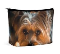 VFMKT Trousse de maquillage pour femme pour sac à main - Trousse de maquillage étanche avec fermeture éclair - Trousse de toilette de voyage pour femme - Style Yorkshire Terrier - Taille unique, Style