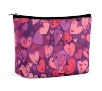 VFMKT Trousse de maquillage pour femme pour sac à main - Trousse de maquillage étanche - Motif amour violet - Avec fermeture éclair - Trousse de toilette de voyage pour femme - Style - Taille unique,