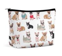 VFMKT Trousse de maquillage pour femme pour sac à main - Trousse de maquillage étanche - Motif chihuahua carlin - Trousse de toilette de voyage pour femme - Style - Taille unique, Style :, Taille