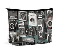 VFMKT Trousse de maquillage pour femme pour sac à main, trousse de maquillage étanche rétro cool avec fermeture éclair, trousse de toilette de voyage pour femmes, style, taille unique, Style :, Taille