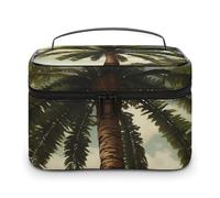 VFMKT Trousse de maquillage tropicale avec motif palmier - Trousse de toilette portable avec fermeture éclair - Pour femme - Palmier tropical - 25 x 18 x 15 cm, Palmier tropical, 25x18x15cm