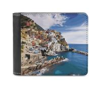 VFMNT Cinque Terre Portefeuille paysage grande capacité en cuir pour téléphone portable sac à main de voyage pour homme femme cadeau, blanc, taille unique, portefeuille, blanc, Taille unique,