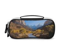 VFMNT Grande trousse de maquillage pour sac à main Zion National Park Trousse de toilette de voyage avec poignée - Trousse de rangement de maquillage portable pour bureau, blanc, taille unique, blanc,