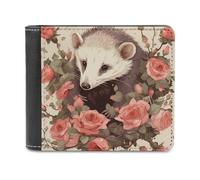 VFMNT Opossum And Roses Portefeuille en cuir de grande capacité pour téléphone portable Sac à main de voyage pour homme et femme Blanc Taille unique, blanc, Taille unique, Portefeuille