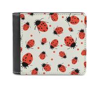 VFMNT Portefeuille en cuir moucheté infini motif coccinelles grande capacité pour téléphone portable sac à main de voyage pour homme femme cadeau, blanc, taille unique, portefeuille, blanc, Taille