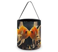 VFMNT Sacs à bonbons d'Halloween avec poignées - Sac fourre-tout d'Halloween - Seau à bonbons pour Halloween - 20 x 21 cm - Blanc - 20 x 21 cm, blanc, 7.9x8.3 Inches