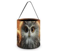 VFMNT Sacs à friandises ou à friandises d'Halloween - Joli sac à bonbons en forme de hibou avec poignées - Sac fourre-tout d'Halloween - Seau à bonbons pour fête d'Halloween - 20 x 21 cm - Blanc - 20