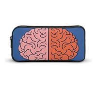 VFMNT Trousse à crayons de grande capacité avec fermeture éclair - Motif cerveau gauche et droit - Trousse de maquillage esthétique pour femme, blanc, 22*12*5cm, Porte-stylo