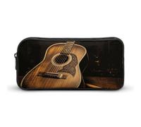 VFMNT Trousse à crayons de grande capacité avec fermeture éclair - Motif guitare Old West - Esthétique - Trousse de maquillage pour femme, blanc, 22*12*5cm, Porte-stylo
