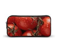 VFMNT Trousse à crayons de grande capacité avec fermeture éclair - Motif tomates rouges mûres - Esthétique - Trousse de maquillage pour femme, blanc, 22*12*5cm, Porte-stylo