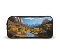 VFMNT Trousse à crayons de grande capacité Zion National Park - Trousse de maquillage esthétique pour femme - Trousse à crayons portable avec fermeture éclair - Jolie trousse à crayons pour