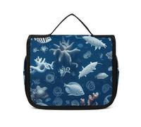 VFMNT Trousse de toilette pour homme et femme - Trousse de maquillage sous-marine avec crochet de suspension - Étanche - Grande capacité - Sac de voyage pour accessoires de toilette - Blanc - 22,6 x